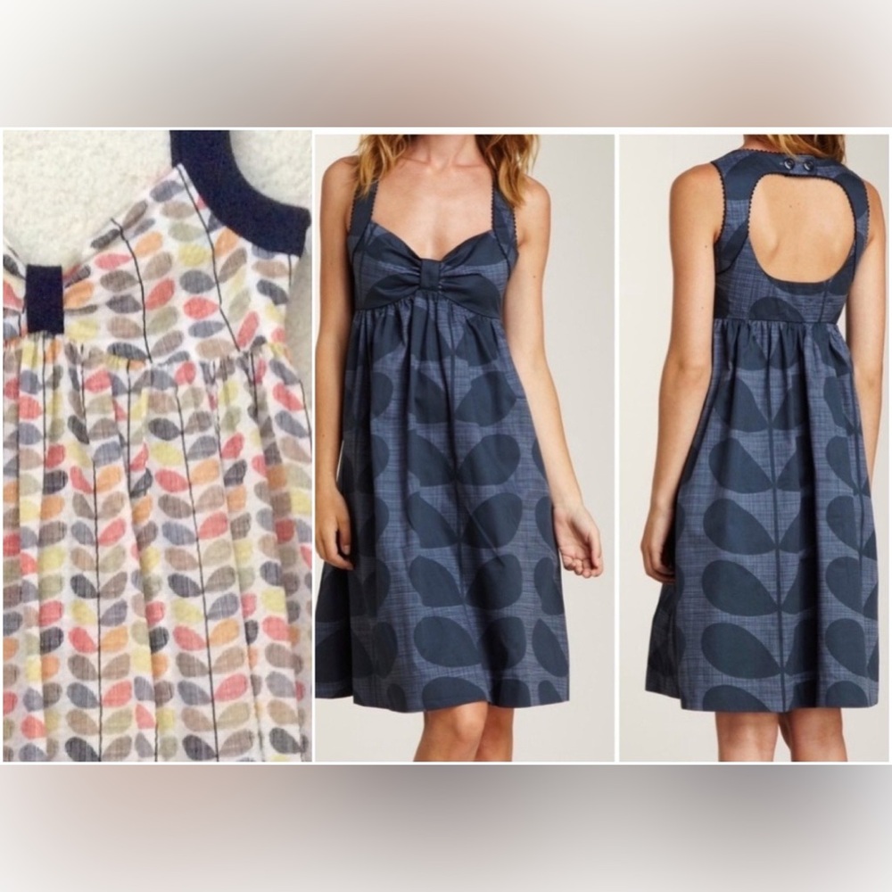 ORLA KIELY Stem Print Key-Hole Seersucker Dress